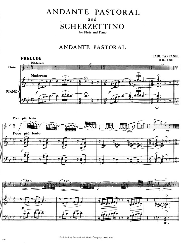 Taffanel, P :: Andante Pastoral and Scherzettino