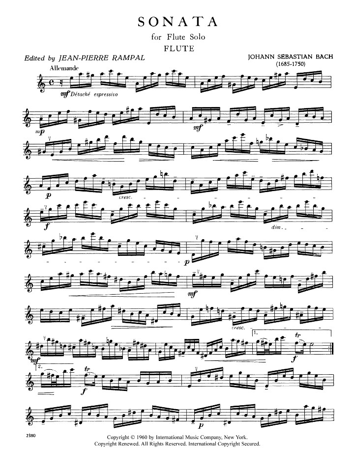 Bach, JS :: Sonata in A minor, S. 1013