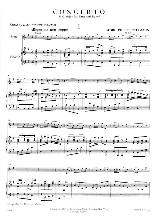 Telemann, GP :: Concerto in G major
