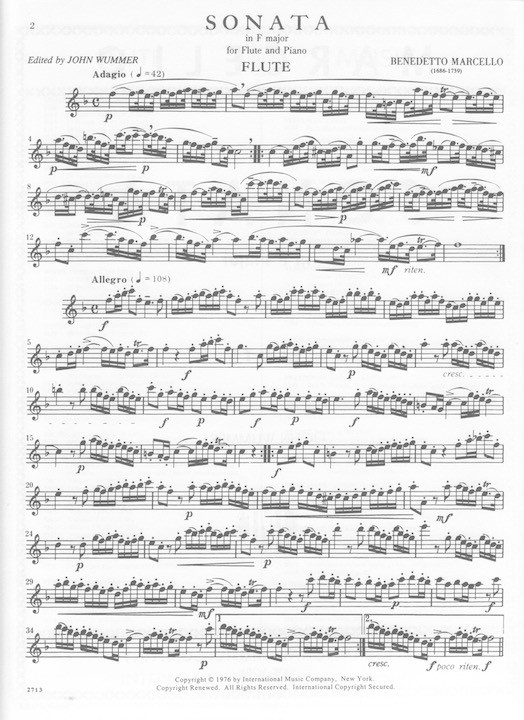 Marcello, B :: Sonata in F Major