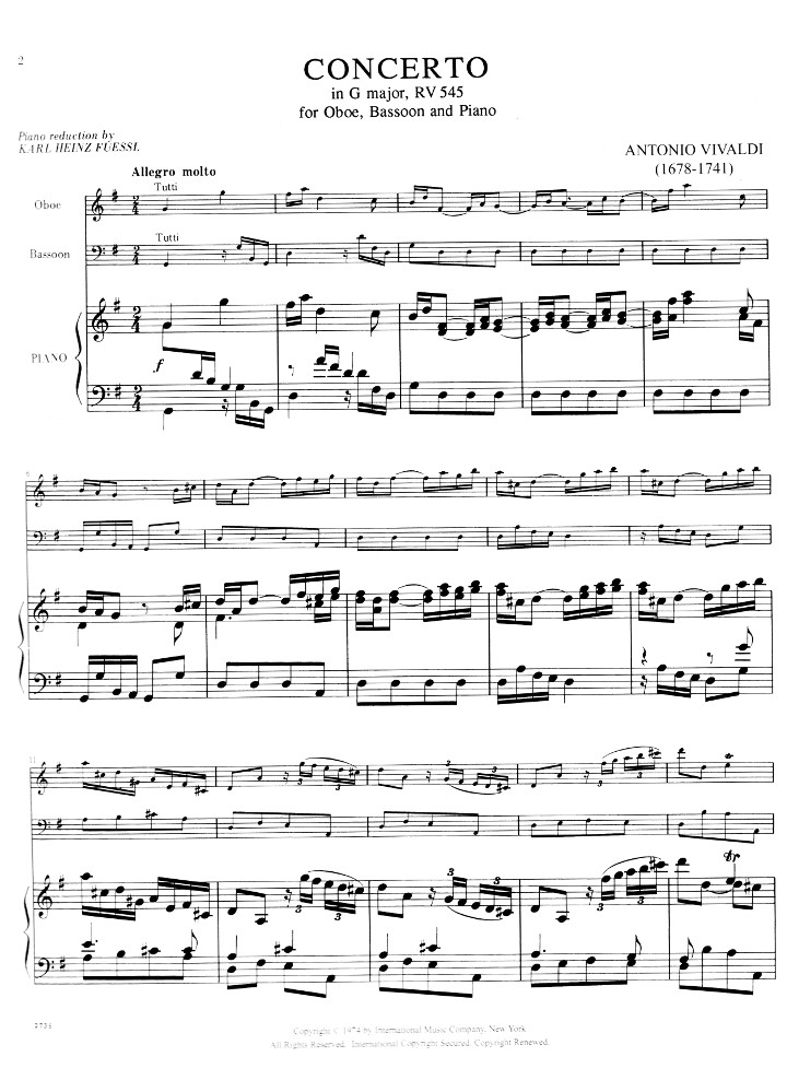 Vivaldi, A :: Concerto in G major, RV 545