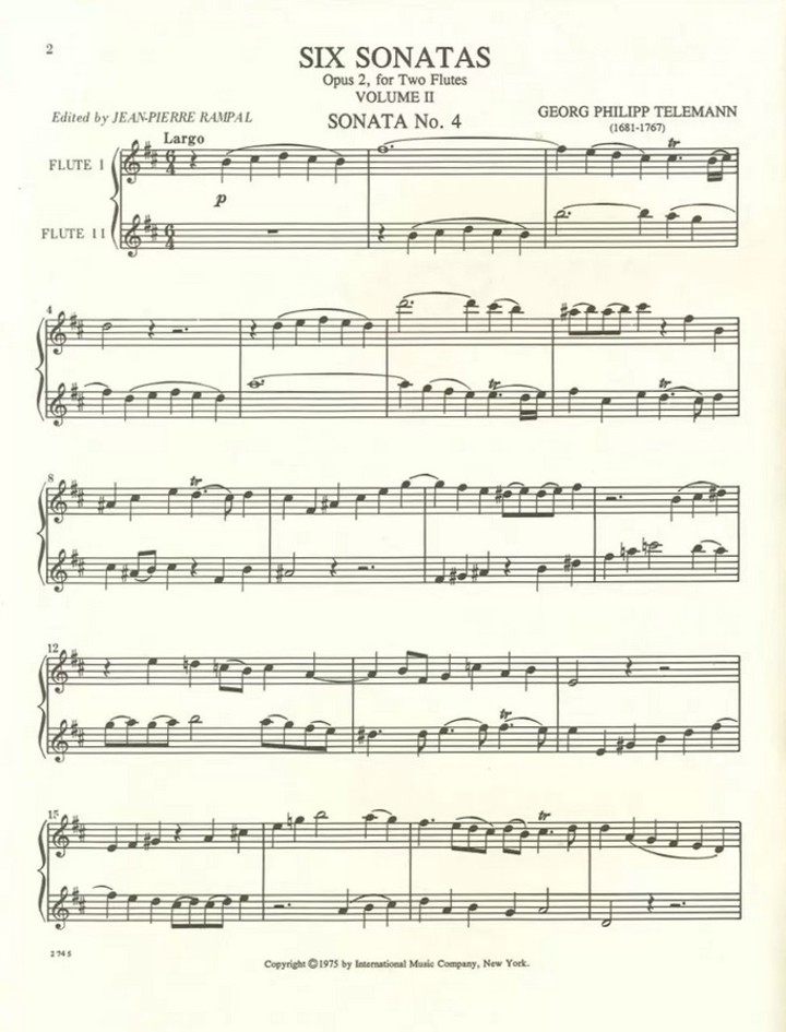 Telemann, GP :: Six Sonatas Opus 2 Volume II