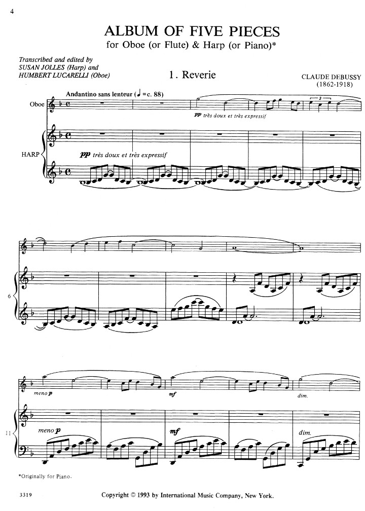 Debussy, C :: Album of Five Pieces