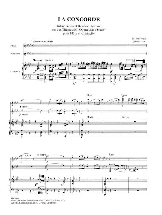 Furstenau, M :: La Concorde (Introduction et Rondeau brillant sur des Themes de l'Opera 'La Vestale')