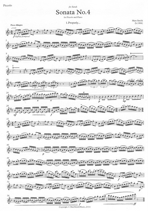 Sonata No. 4 Piccolo Page 1