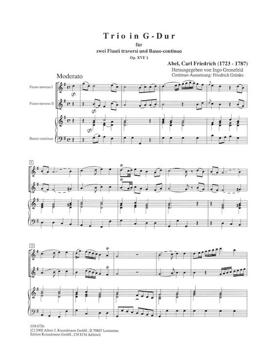 Abel, C :: Trio G-Dur [Trio in G Major] op. XVI/1 [op. 16 No. 1]