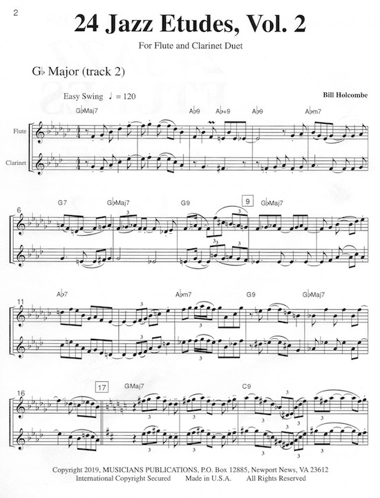 Holcombe, B :: 24 Jazz Etudes for Flute & Clarinet - Volume 2