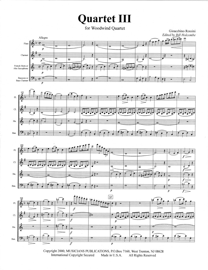 Rossini, G :: Quartet III