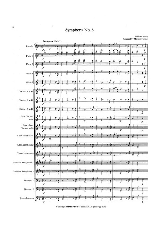Boyce, W :: Symphony No. 8 - 1st Movement