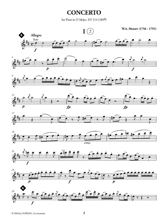 Mozart, WA :: Flute Concerto in D Major, KV 314 (285d)