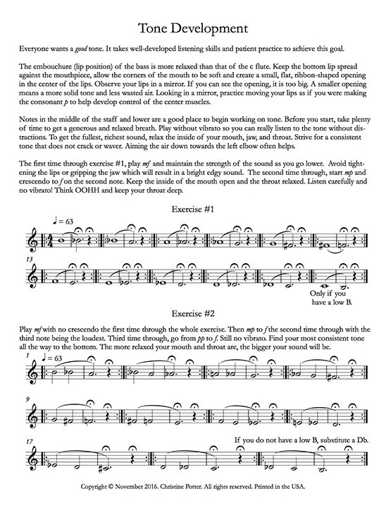 Bass Flute Method - Tone Development