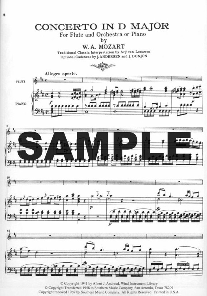 Mozart, WA :: Concerto in D Major K. 314 (285d)