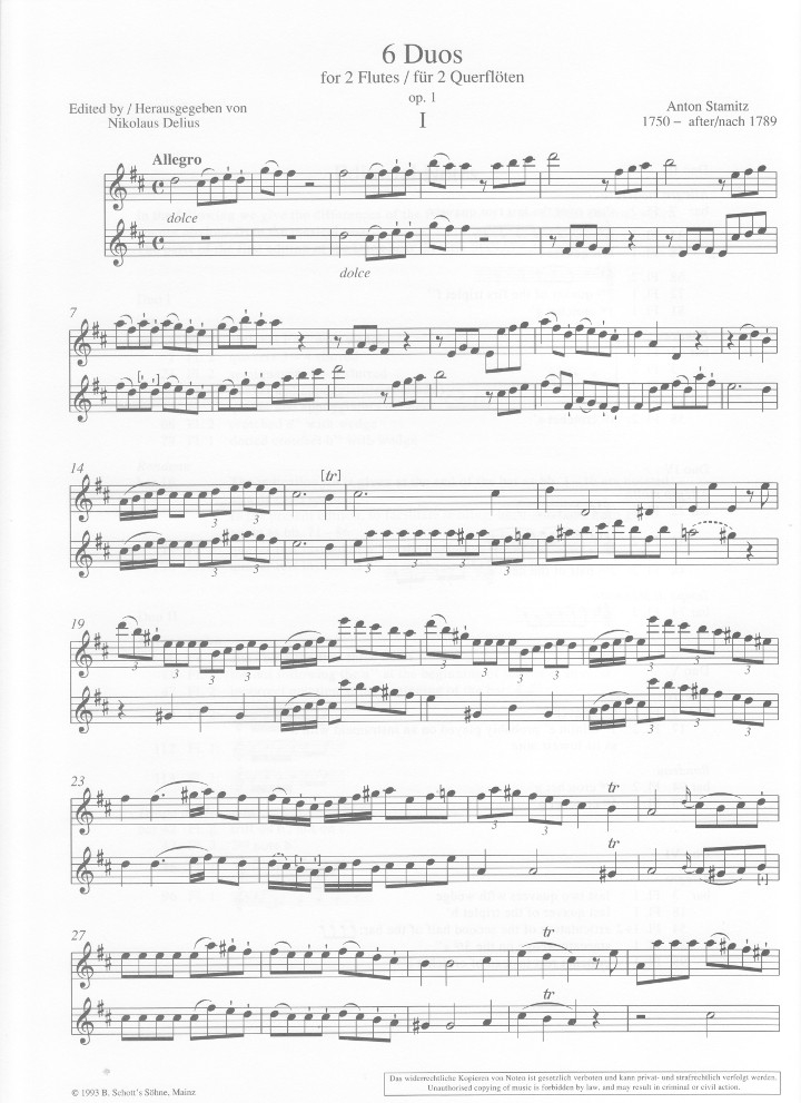Stamitz, A :: 6 Duos op. 1