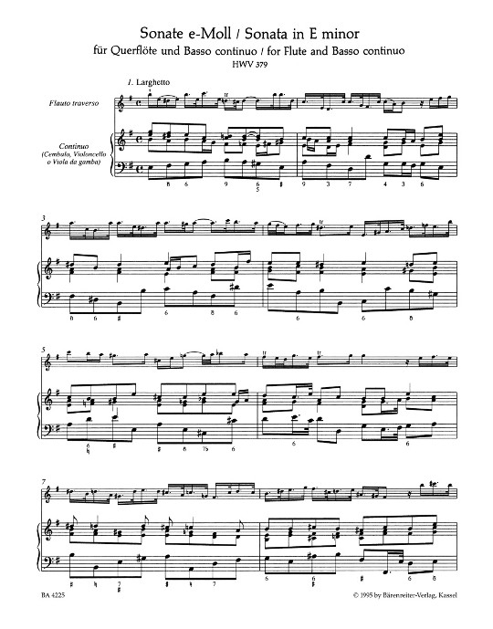 Sonata e-Moll HWV 379 - Score - 1 Larghetto