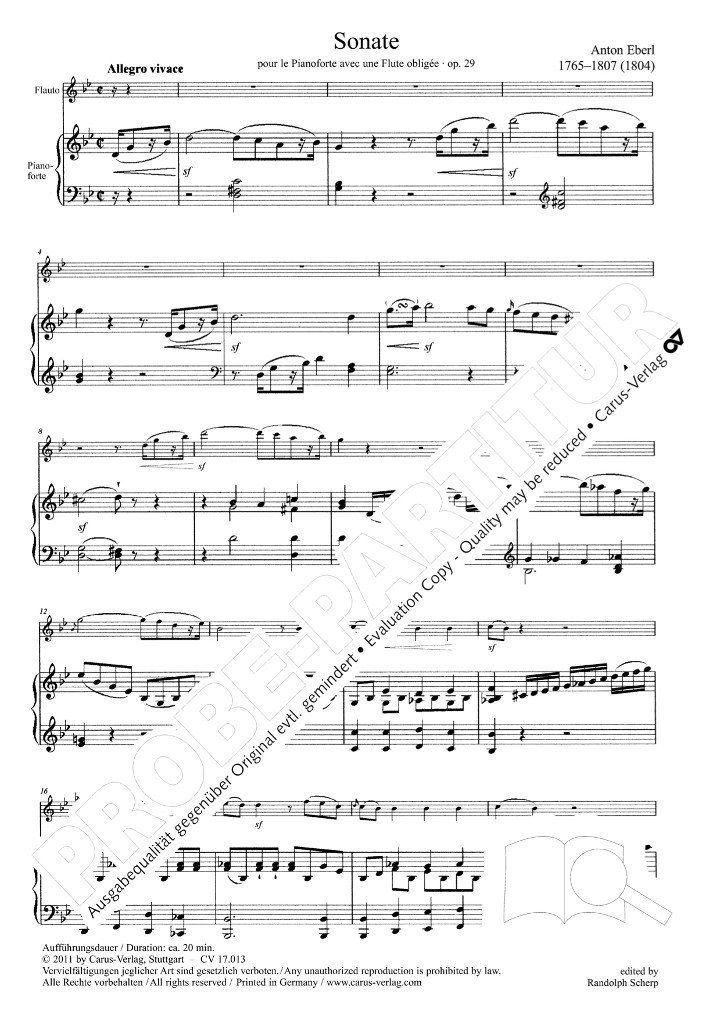 Eberl, A :: Sonate op. 29