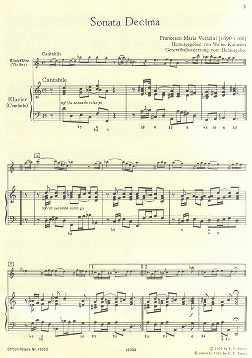 12 Sonatas Op. 1 Vol. 4 Score