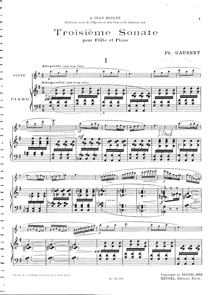 Gaubert, P :: 3e Sonate [3rd Sonata]