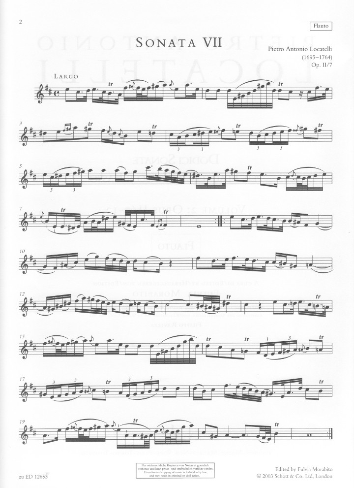 Locatelli, PA :: Dodici Sonate [Twelve Sonatas] op. 2: Volume 2 (Nos. 7-12)