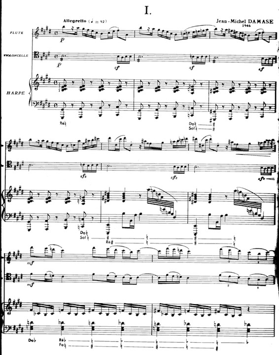 Damase, J-M :: Trio pour Flute, Harpe et Violoncelle