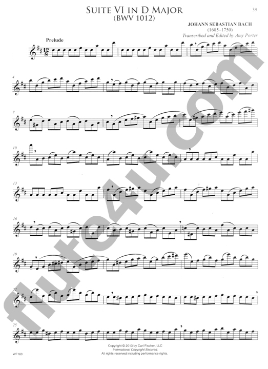 Bach, JS :: Six Cello Suites for Flute