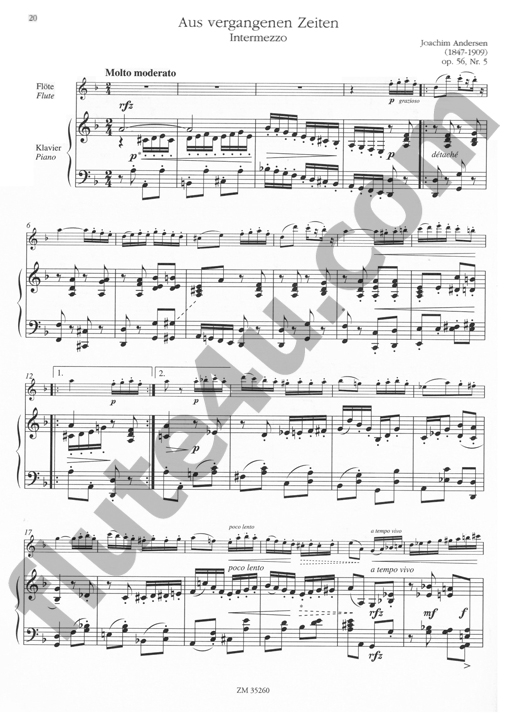 Andersen, J :: Funf leichtere Stucke op. 56 [Five Easier Pieces op. 56]