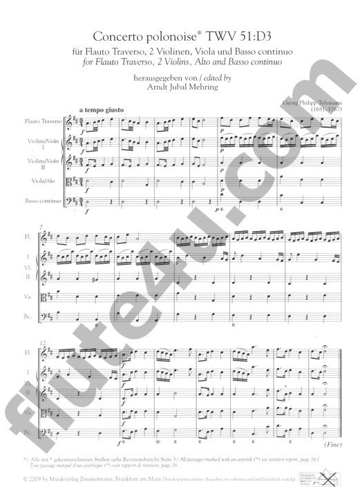 Telemann, GP :: Concerto Polonoise D-Dur (TWV 51:D3) [Concerto Polonoise in D Major (TWV 51:D3)]