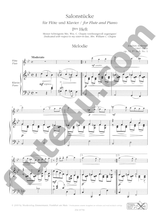 Andersen, J :: Salonstucke op. 52 [Salon Pieces op. 52]