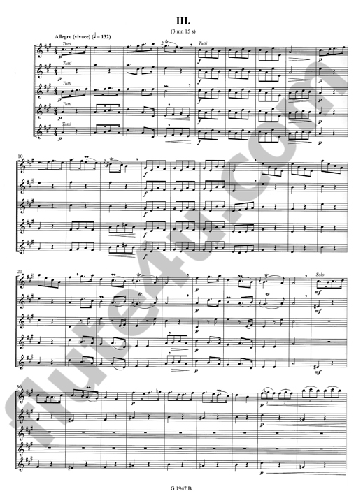 Boismortier, JB :: Concerto no. 5 en la majeur opus 15