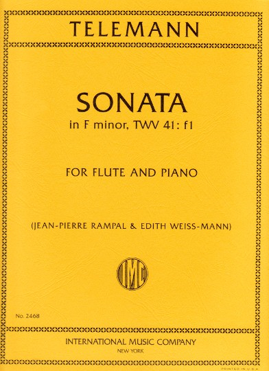 Telemann, GP :: Sonata in F minor, TWV 41: f1