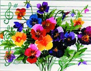Note Cards - Pansies and Staff