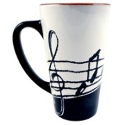 Latte Mug with Music Notes - Tall