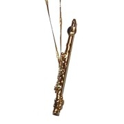 Gold Finish Flute Ornament - Small