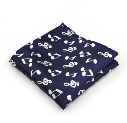 Handkerchief - Navy with White Music Notes