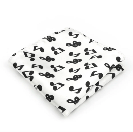 Handkerchief - White with Black Music Notes