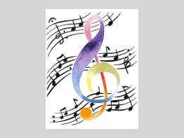Note Cards - Colorful Treble Clef