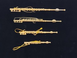 Gold Finish Flute Ornament