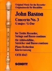 Baston, J :: Concerto No. 3 in G Major