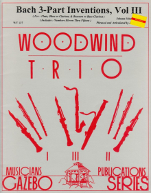 Holcombe, B :: Bach 3-Part Inventions Woodwind Trio, Vol III