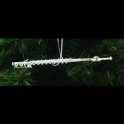 Silver Finish Flute Ornament - Large
