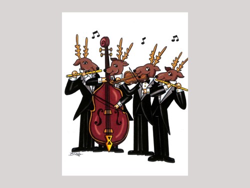 Note Cards - Christmas Moose Quartet