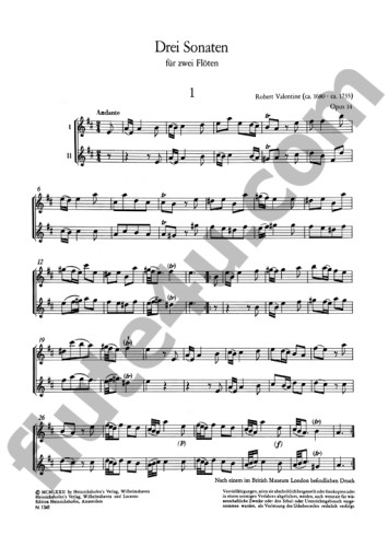 Valentine, R :: Drei Sonaten Opus 14 [Three Sonatas Opus 14]