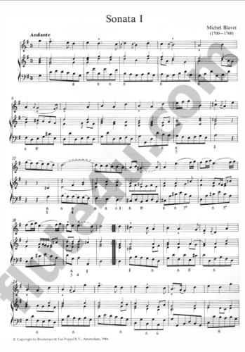 Blavet, M :: Troisieme Livre de Sonates pour la Flute traversiere avec la Basse I [Third Book of Sonatas for the Transverse Flute with Bass I]