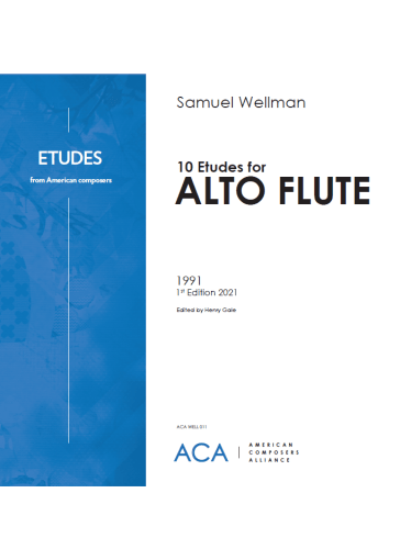 Wellman, S :: 10 Etudes for Alto Flute