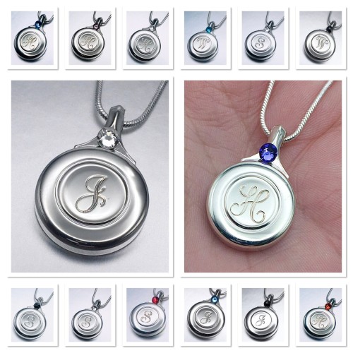 Necklace - Engraved Plateau Key with Crystal