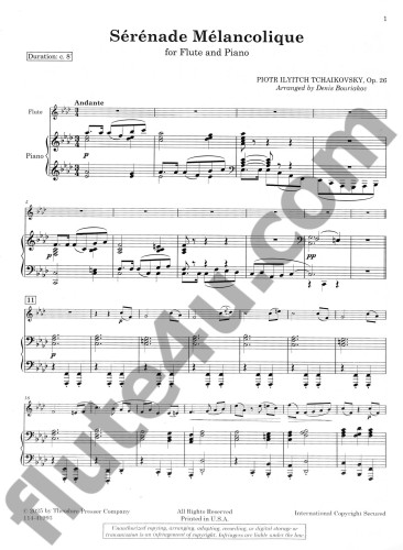 Tchaikovsky, PI :: Serenade Melancolique