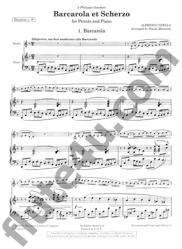 Casella, A :: Barcarola et Scherzo