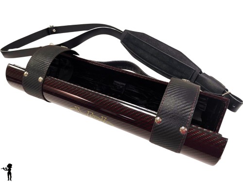 Wiseman Red/Black Carbon Fiber Flute & Piccolo Combo Case