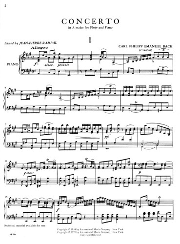 Bach, CPE :: Concerto in A major