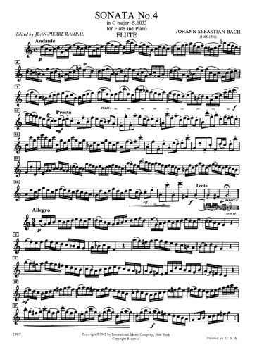 Bach, JS :: Six Sonatas S. 1033-1035 Volume II