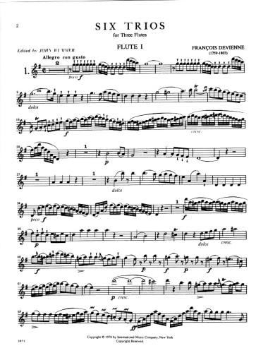 Devienne, F :: Six Trios Volume I